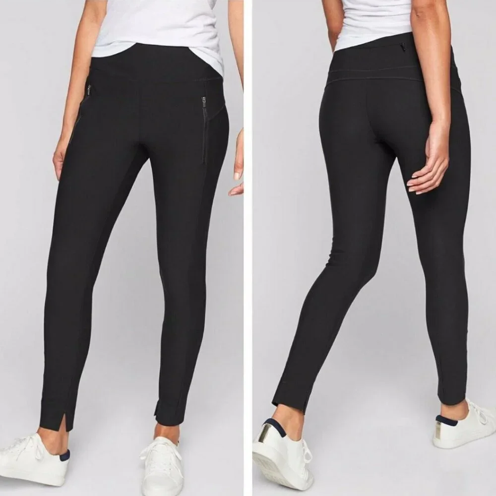 Athleta Stellar Zip Pocket Travel Leggings, Black M – Wrinkle-Resistant, Commute